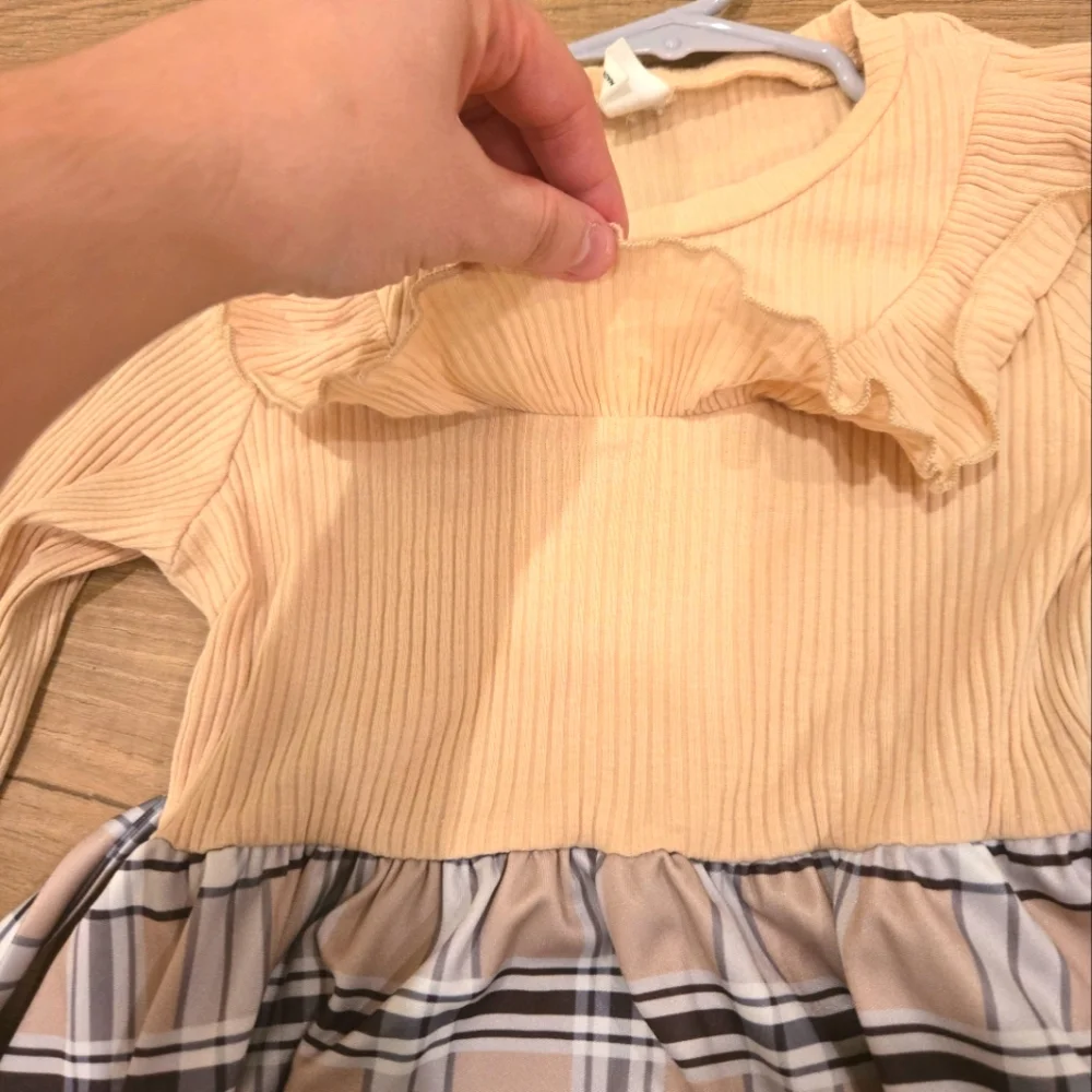 Girls Chic Preppy Retro Ruffle‎ Plaid Dress And Beret Outfit Size 6 EUC